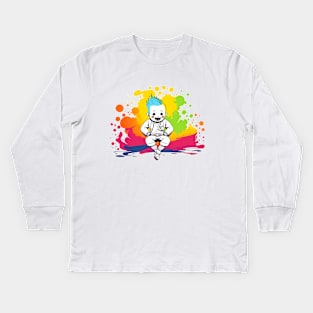 DJ Colorful Happy Baby Anime Comic Style Kids Long Sleeve T-Shirt